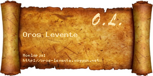 Oros Levente névjegykártya
